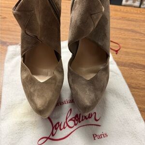 Christian Louboutin Women's Brown Suede Heeled Boots